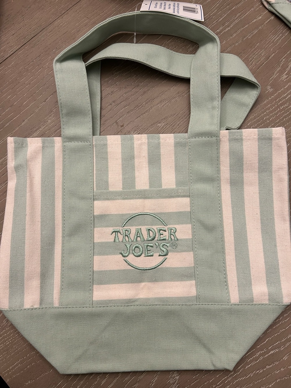 Green Stripe Canvas Tote Bag